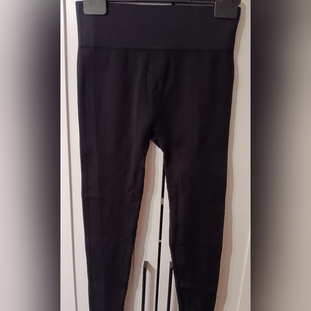 Seamless high waist ribbed long athletic pants
